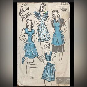 Vintage 1940s Advance Apron Sewing Pattern